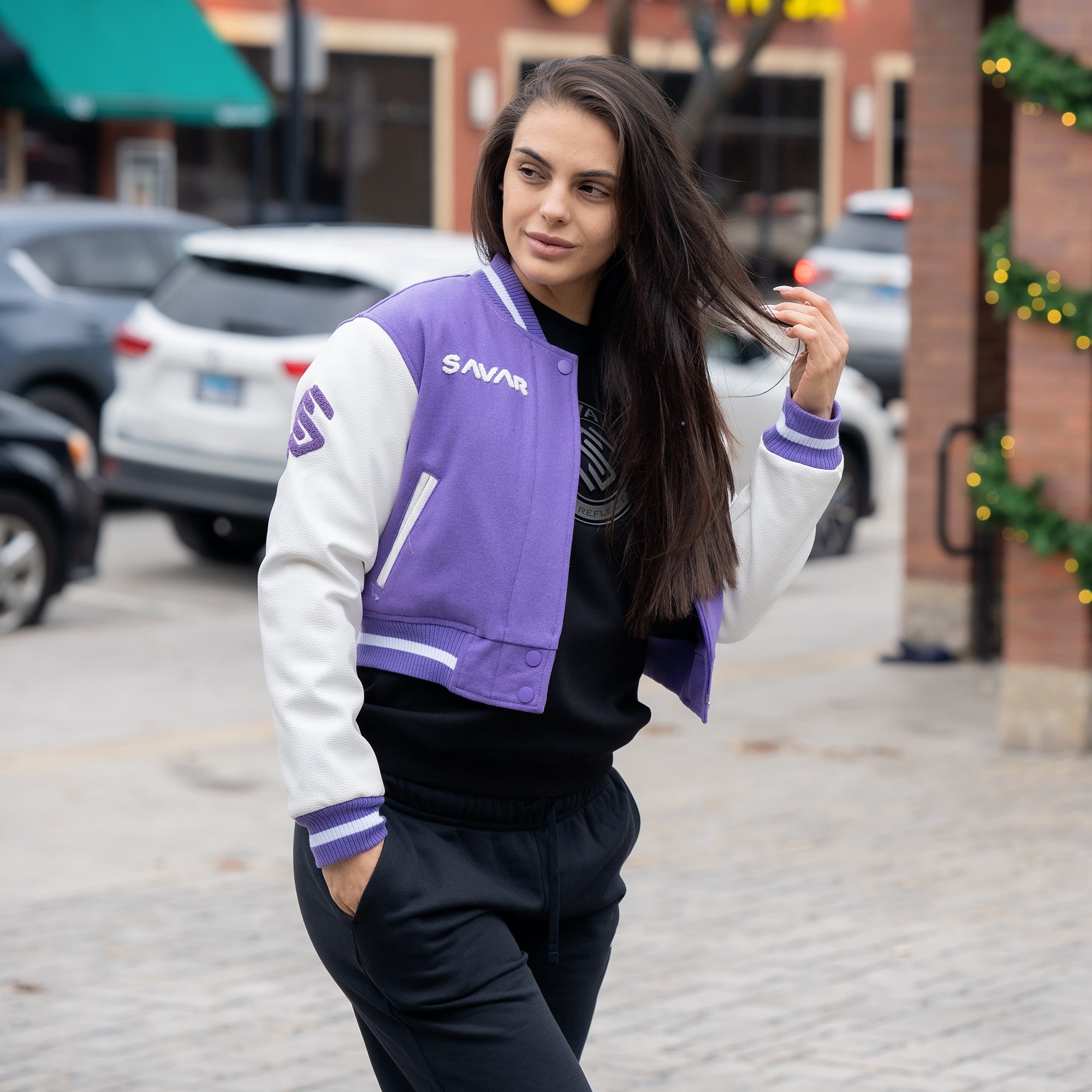 Women's Circle Wool Varsity Jacket